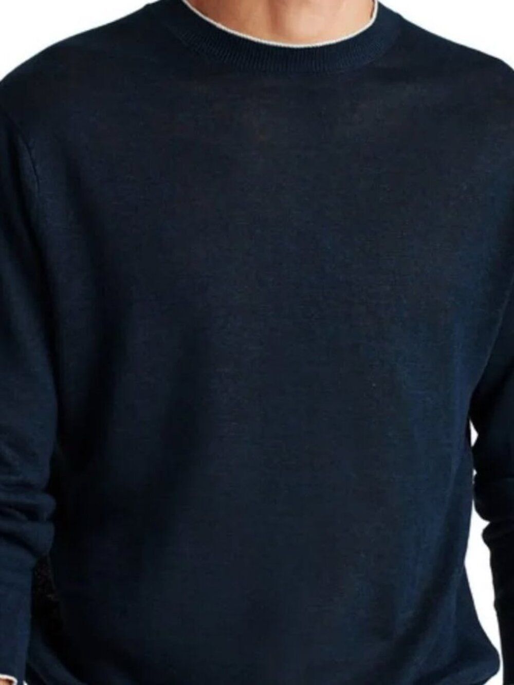 Bonobos Men's Linen Crew Neck Sweater Navy Size L Slim